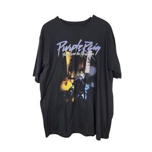 Prince Purple Rain Album Cover 100% Cotton Black T-Shirt NWT - 2XL